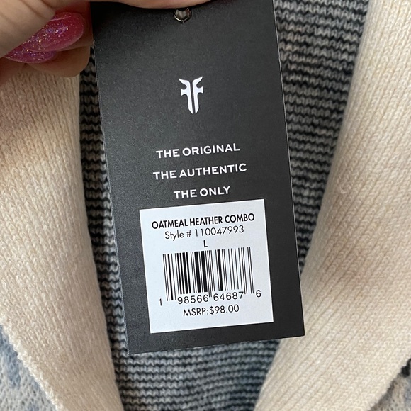 FRYE Cream Geometric Cardigan NWT! - Picture 4 of 8